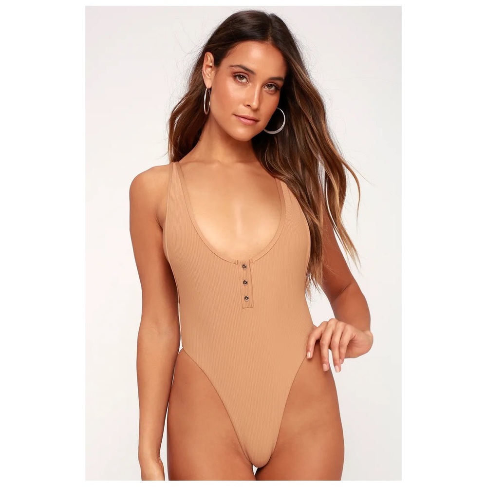 Frankie’s bikinis ribbed one piece in nude